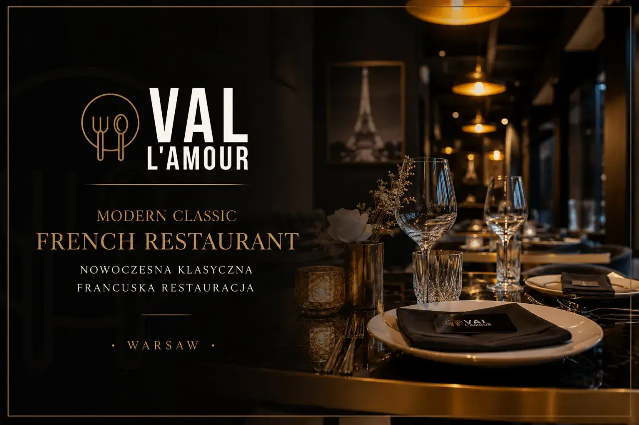 Elegancka restauracja francuska Warszawa. VAL L'AMOUR - nowoczesna klasyczna kuchnia francuska.